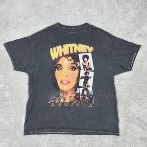 Vintage Y2K Whitney Houston T Shirt Adult L Black R&B Music Artist Graphic Tee